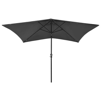 Sonnenschirm mit LEDs und Stahl-Mast Anthrazit 2x3 m - Pazzar.ch