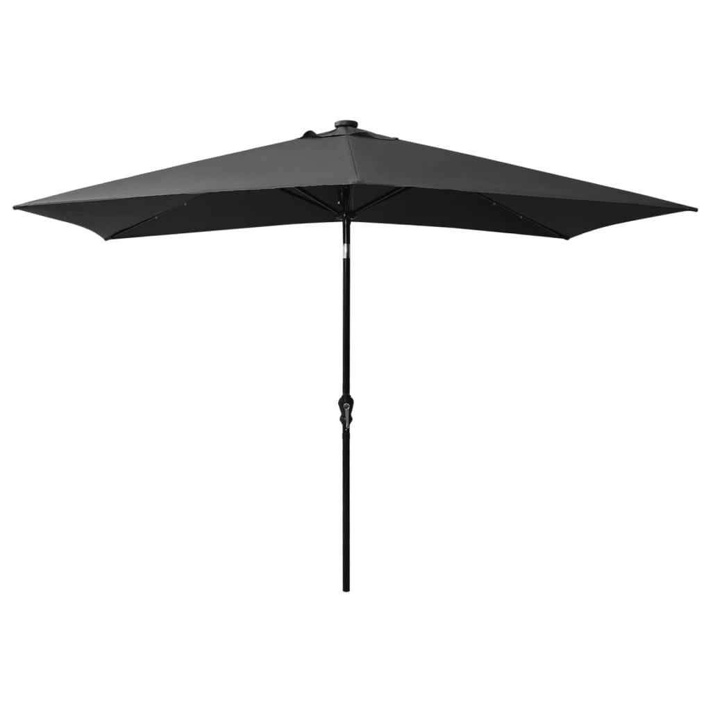 Sonnenschirm mit LEDs und Stahl-Mast Anthrazit 2x3 m - Pazzar.ch