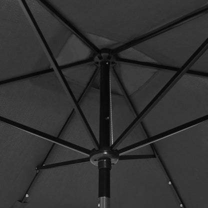 Sonnenschirm mit LEDs und Stahl-Mast Anthrazit 2x3 m - Pazzar.ch