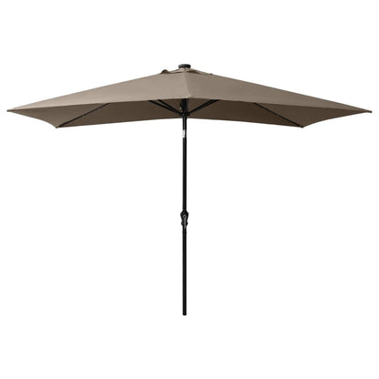 Sonnenschirm mit LEDs und Stahl-Mast Taupe 2x3 m - Pazzar.ch