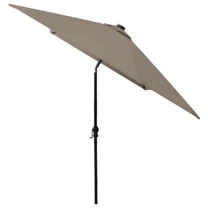 Sonnenschirm mit LEDs und Stahl-Mast Taupe 2x3 m - Pazzar.ch