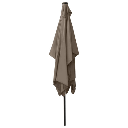 Sonnenschirm mit LEDs und Stahl-Mast Taupe 2x3 m - Pazzar.ch