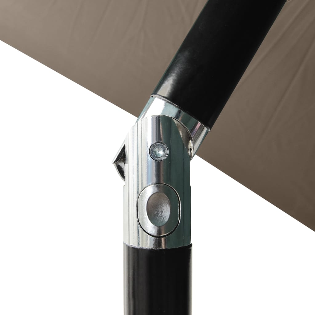 Sonnenschirm mit LEDs und Stahl-Mast Taupe 2x3 m - Pazzar.ch