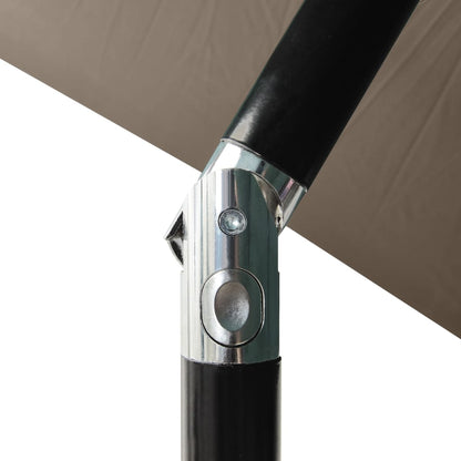 Sonnenschirm mit LEDs und Stahl-Mast Taupe 2x3 m - Pazzar.ch