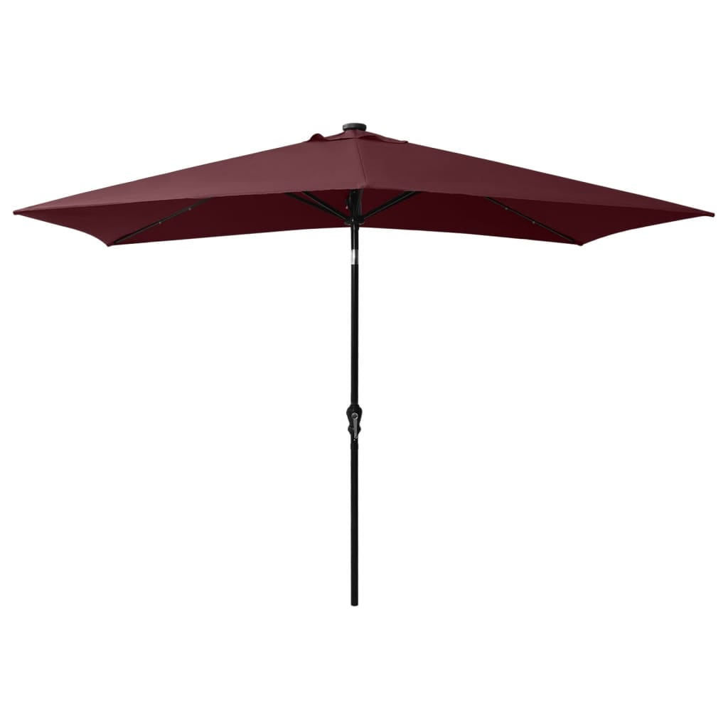 Sonnenschirm mit LEDs und Stahl-Mast Bordeauxrot 2x3 m - Pazzar.ch