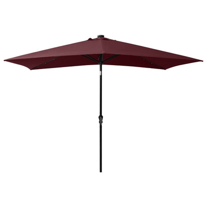 Sonnenschirm mit LEDs und Stahl-Mast Bordeauxrot 2x3 m - Pazzar.ch