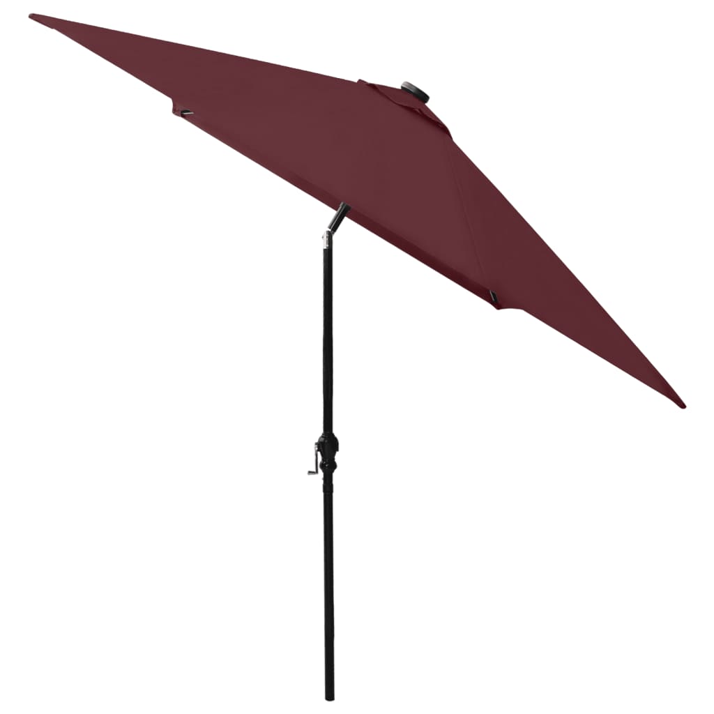 Sonnenschirm mit LEDs und Stahl-Mast Bordeauxrot 2x3 m - Pazzar.ch
