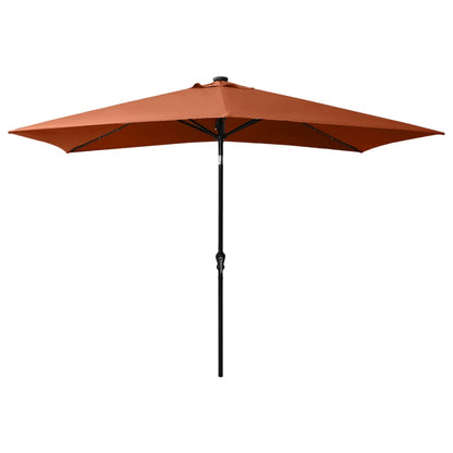 Sonnenschirm mit LEDs und Stahl-Mast Terracotta-Rot 2x3 m - Pazzar.ch