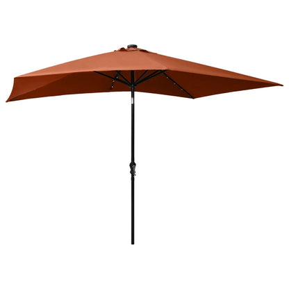 Sonnenschirm mit LEDs und Stahl-Mast Terracotta-Rot 2x3 m - Pazzar.ch