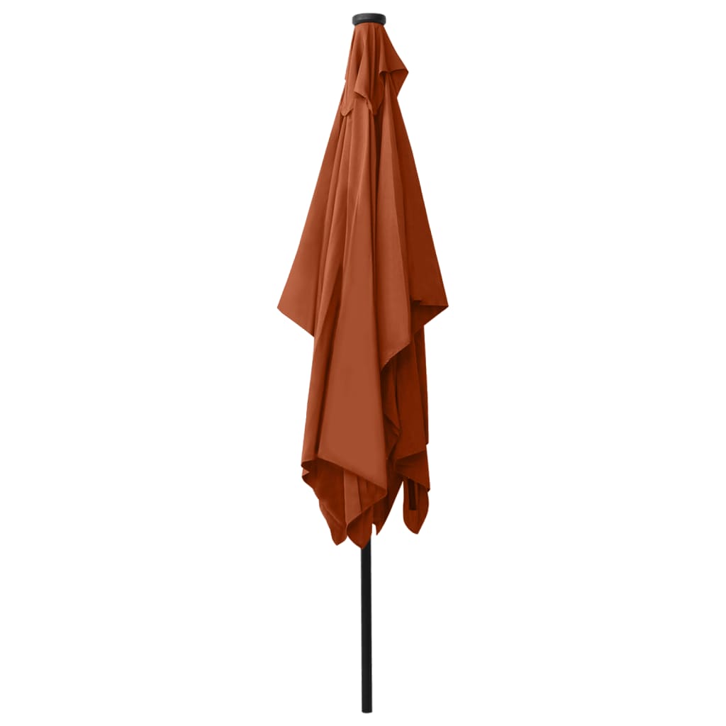 Sonnenschirm mit LEDs und Stahl-Mast Terracotta-Rot 2x3 m - Pazzar.ch