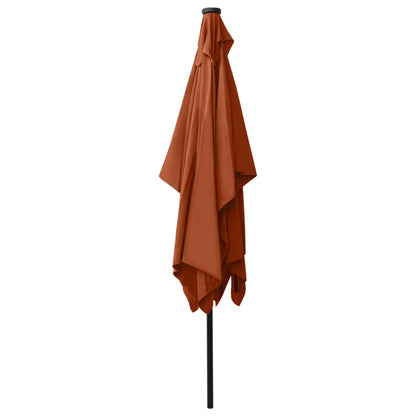 Sonnenschirm mit LEDs und Stahl-Mast Terracotta-Rot 2x3 m - Pazzar.ch