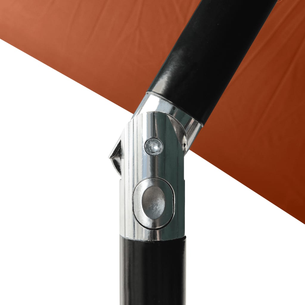 Sonnenschirm mit LEDs und Stahl-Mast Terracotta-Rot 2x3 m - Pazzar.ch