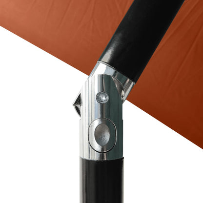 Sonnenschirm mit LEDs und Stahl-Mast Terracotta-Rot 2x3 m - Pazzar.ch