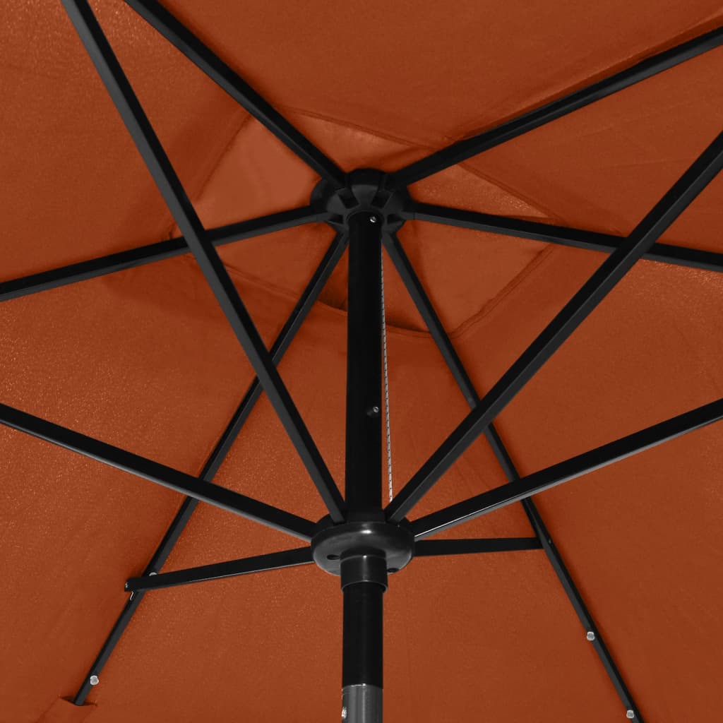 Sonnenschirm mit LEDs und Stahl-Mast Terracotta-Rot 2x3 m - Pazzar.ch