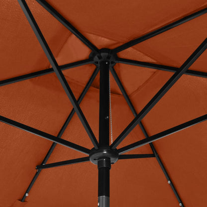 Sonnenschirm mit LEDs und Stahl-Mast Terracotta-Rot 2x3 m - Pazzar.ch