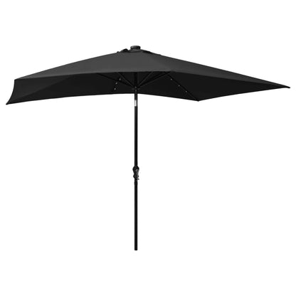 Sonnenschirm mit LEDs und Stahl-Mast Schwarz 2x3 m - Pazzar.ch