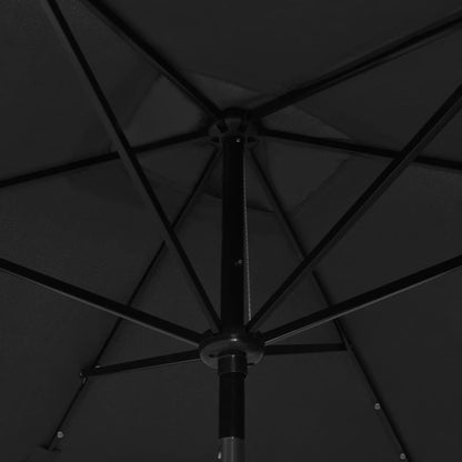 Sonnenschirm mit LEDs und Stahl-Mast Schwarz 2x3 m - Pazzar.ch