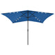 Sonnenschirm mit LEDs und Stahl-Mast Azurblau 2x3 m