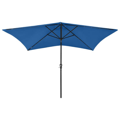 Sonnenschirm mit LEDs und Stahl-Mast Azurblau 2x3 m - Pazzar.ch