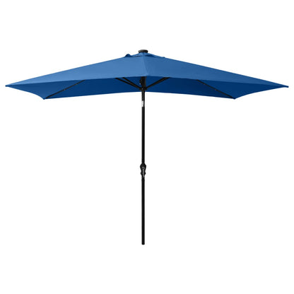 Sonnenschirm mit LEDs und Stahl-Mast Azurblau 2x3 m - Pazzar.ch