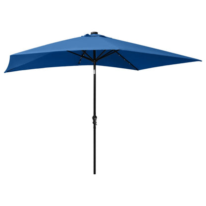 Sonnenschirm mit LEDs und Stahl-Mast Azurblau 2x3 m - Pazzar.ch