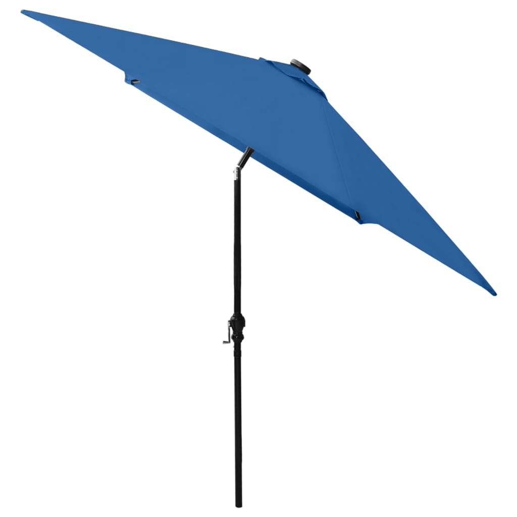 Sonnenschirm mit LEDs und Stahl-Mast Azurblau 2x3 m - Pazzar.ch
