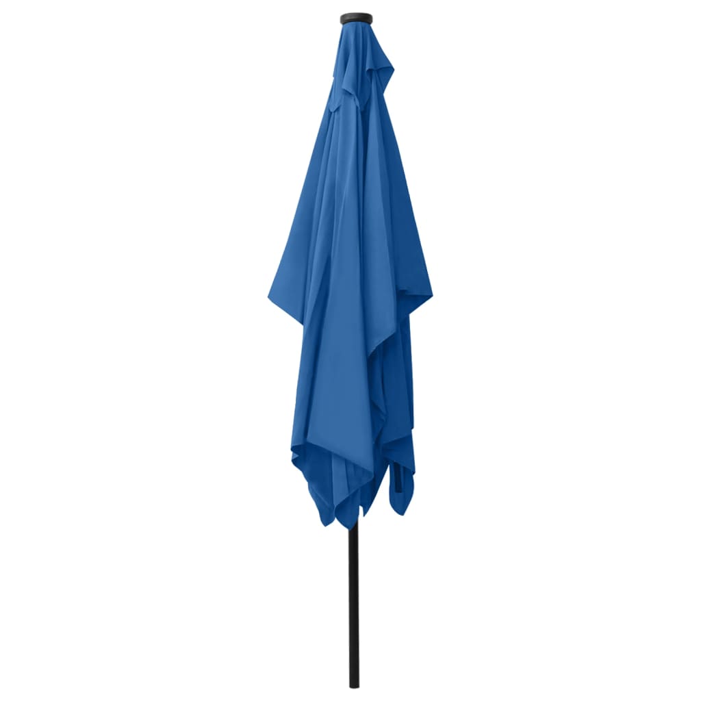 Sonnenschirm mit LEDs und Stahl-Mast Azurblau 2x3 m - Pazzar.ch