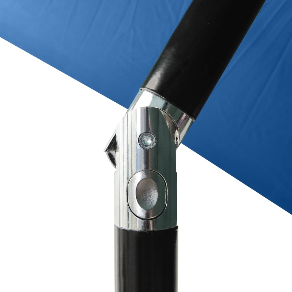 Sonnenschirm mit LEDs und Stahl-Mast Azurblau 2x3 m - Pazzar.ch
