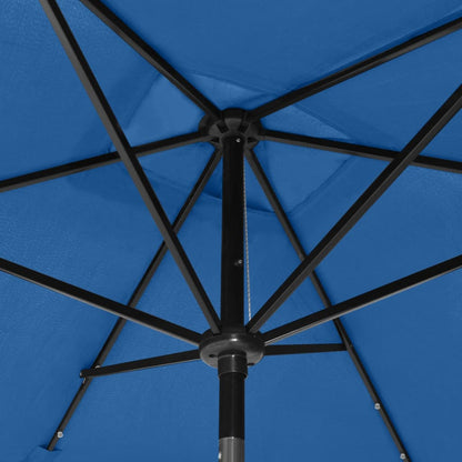 Sonnenschirm mit LEDs und Stahl-Mast Azurblau 2x3 m - Pazzar.ch