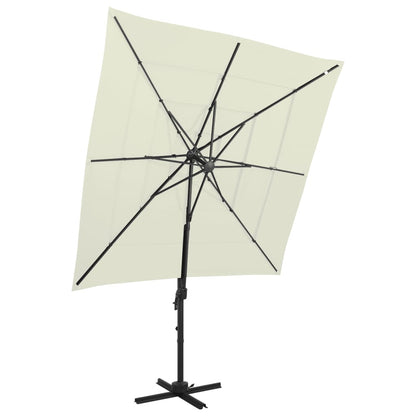 Sonnenschirm mit Aluminium-Mast 4-lagig Sandfarben 250x250 cm - Pazzar.ch