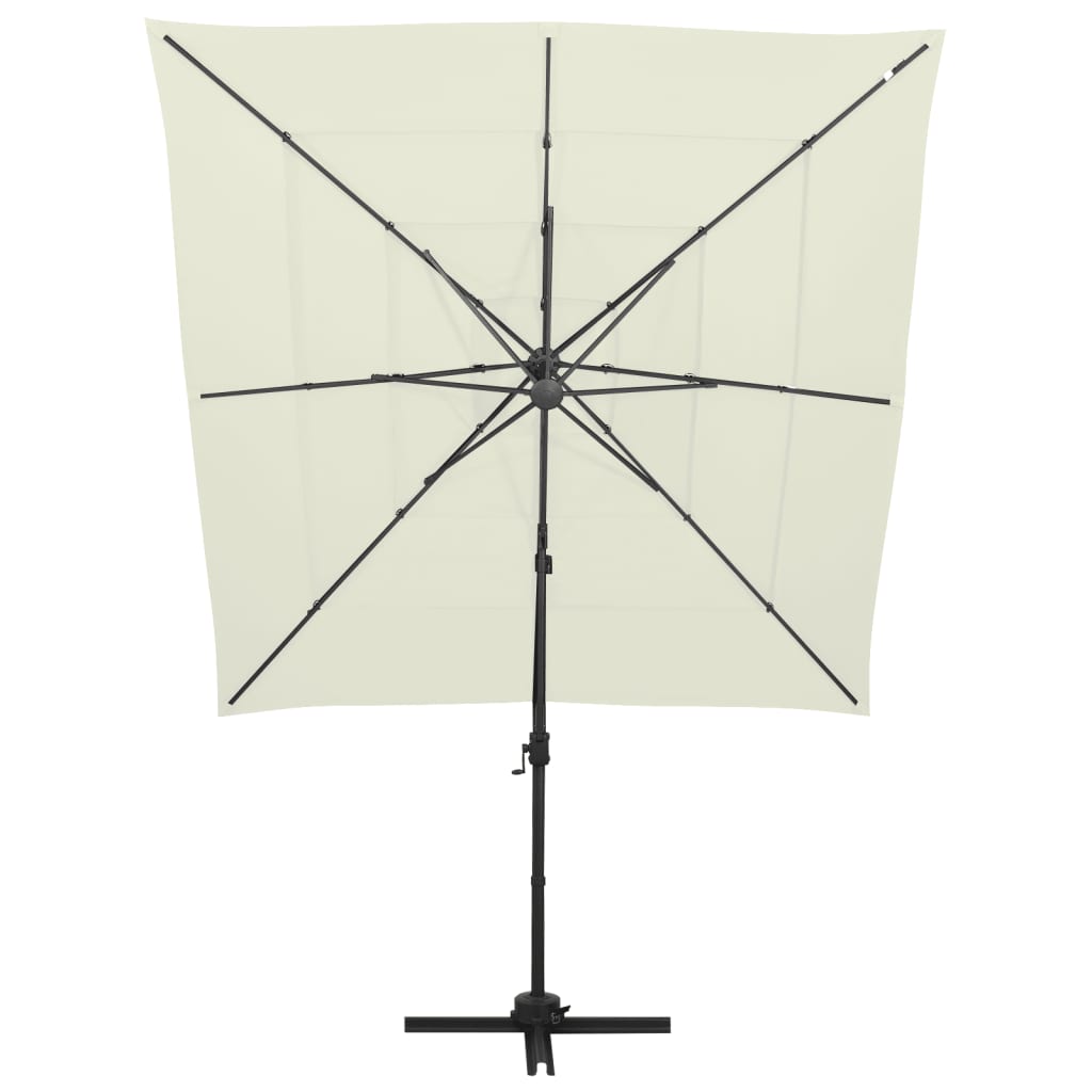 Sonnenschirm mit Aluminium-Mast 4-lagig Sandfarben 250x250 cm - Pazzar.ch