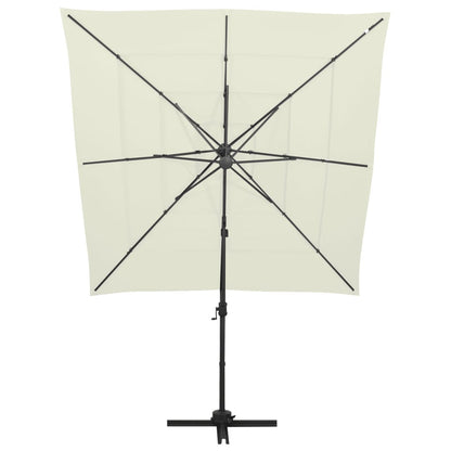 Sonnenschirm mit Aluminium-Mast 4-lagig Sandfarben 250x250 cm - Pazzar.ch