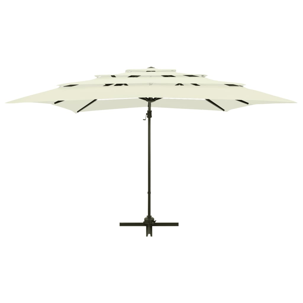 Sonnenschirm mit Aluminium-Mast 4-lagig Sandfarben 250x250 cm - Pazzar.ch