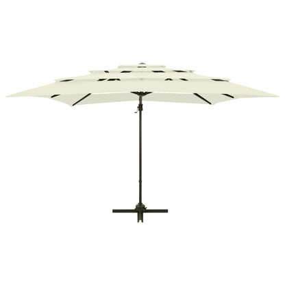 Sonnenschirm mit Aluminium-Mast 4-lagig Sandfarben 250x250 cm - Pazzar.ch