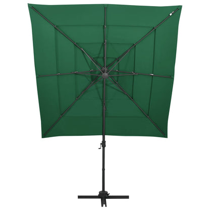 Sonnenschirm mit Aluminium-Mast 4-lagig Grün 250x250 cm - Pazzar.ch