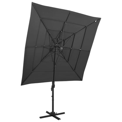 Sonnenschirm mit Aluminium-Mast 4-lagig Anthrazit 250x250 cm - Pazzar.ch