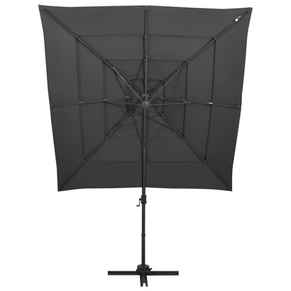 Sonnenschirm mit Aluminium-Mast 4-lagig Anthrazit 250x250 cm - Pazzar.ch