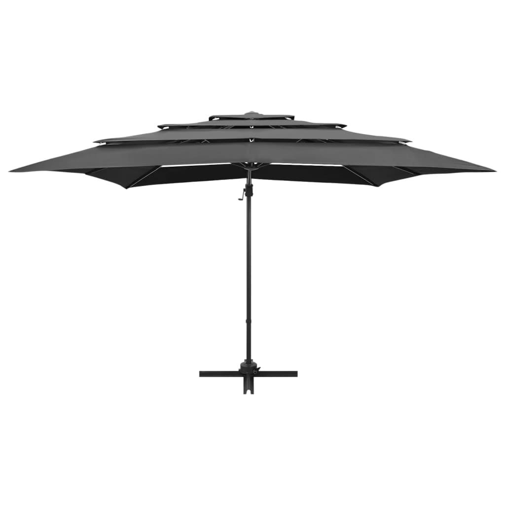 Sonnenschirm mit Aluminium-Mast 4-lagig Anthrazit 250x250 cm - Pazzar.ch
