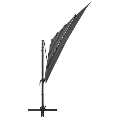Sonnenschirm mit Aluminium-Mast 4-lagig Anthrazit 250x250 cm - Pazzar.ch