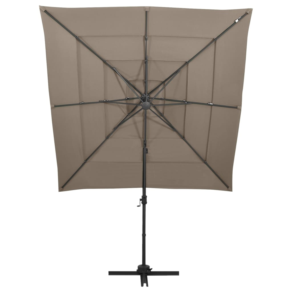 Sonnenschirm mit Aluminium-Mast 4-lagig Taupe 250x250 cm - Pazzar.ch