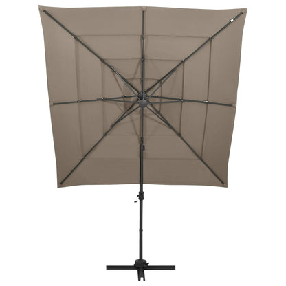 Sonnenschirm mit Aluminium-Mast 4-lagig Taupe 250x250 cm - Pazzar.ch