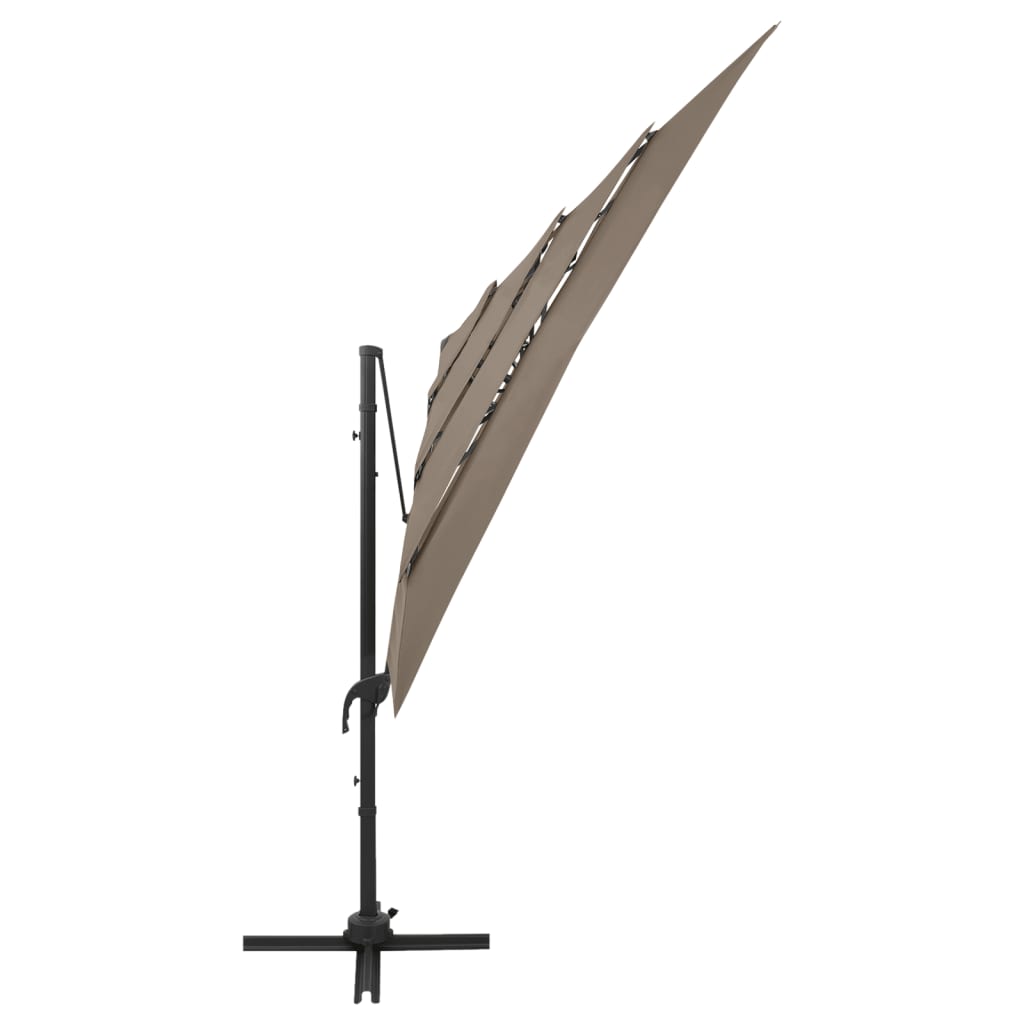 Sonnenschirm mit Aluminium-Mast 4-lagig Taupe 250x250 cm - Pazzar.ch