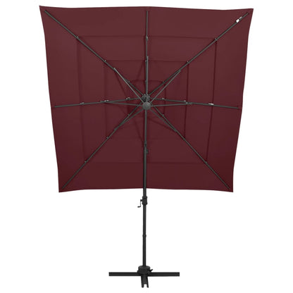 Sonnenschirm mit Aluminium-Mast 4-lagig Bordeauxrot 250x250 cm - Pazzar.ch