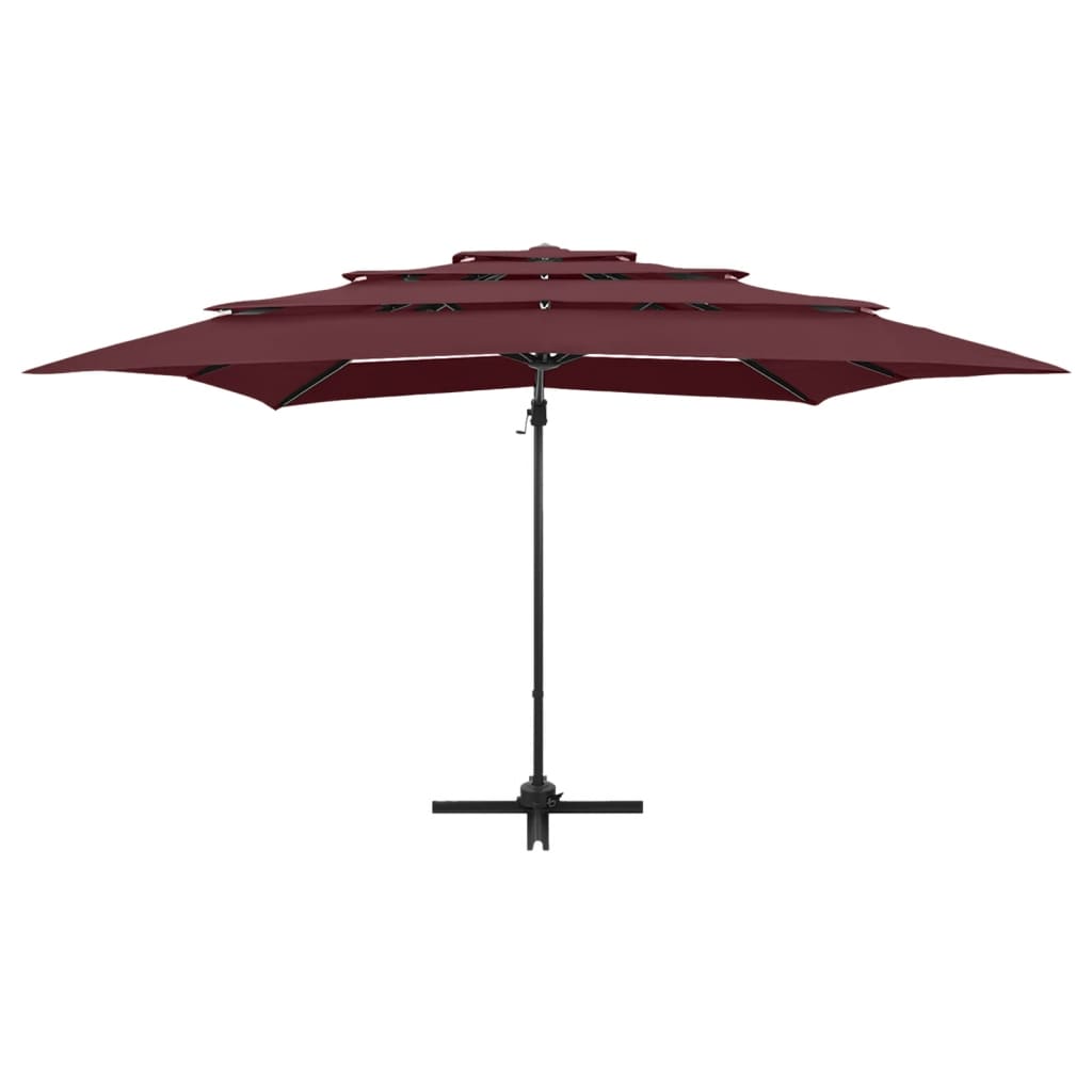 Sonnenschirm mit Aluminium-Mast 4-lagig Bordeauxrot 250x250 cm - Pazzar.ch