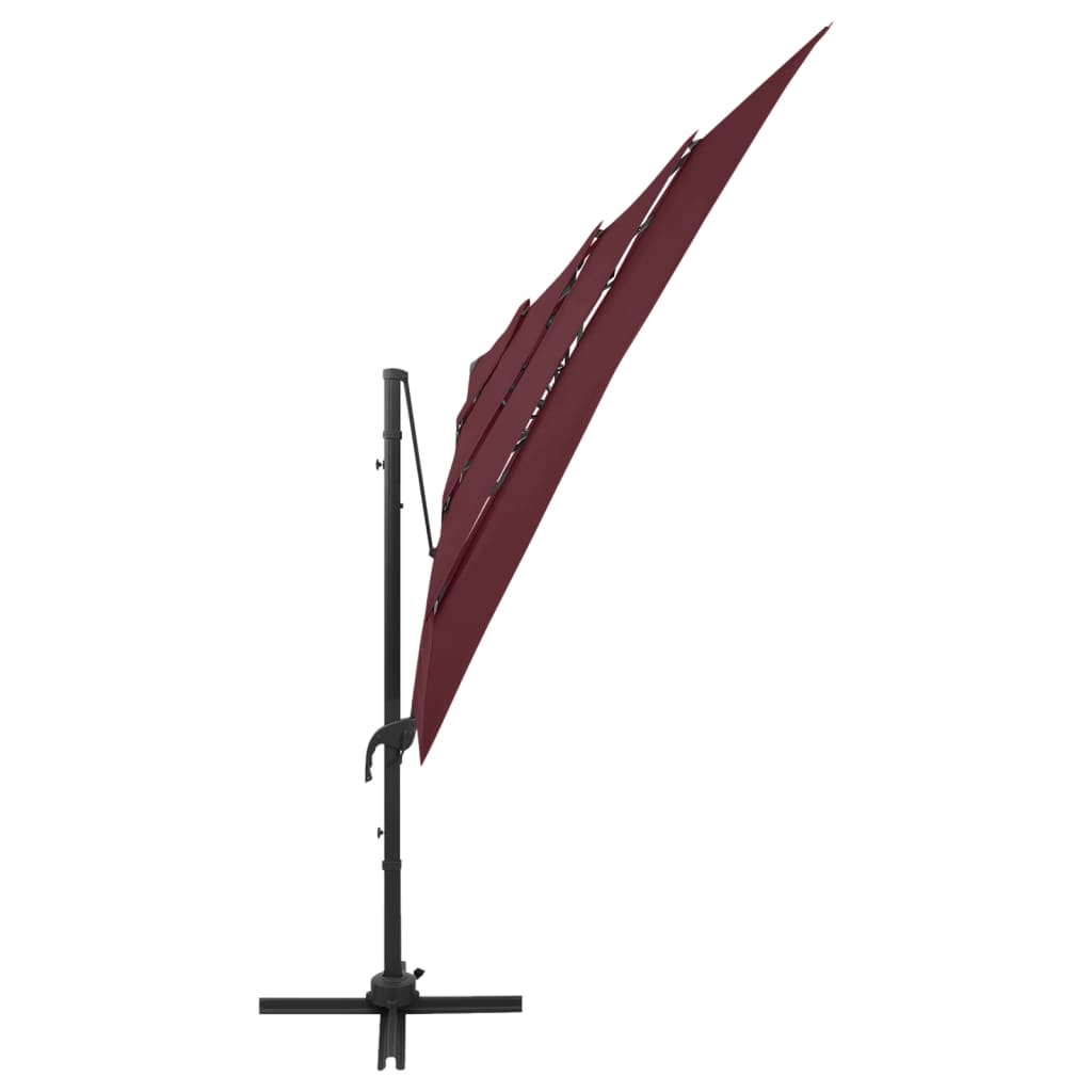 Sonnenschirm mit Aluminium-Mast 4-lagig Bordeauxrot 250x250 cm - Pazzar.ch