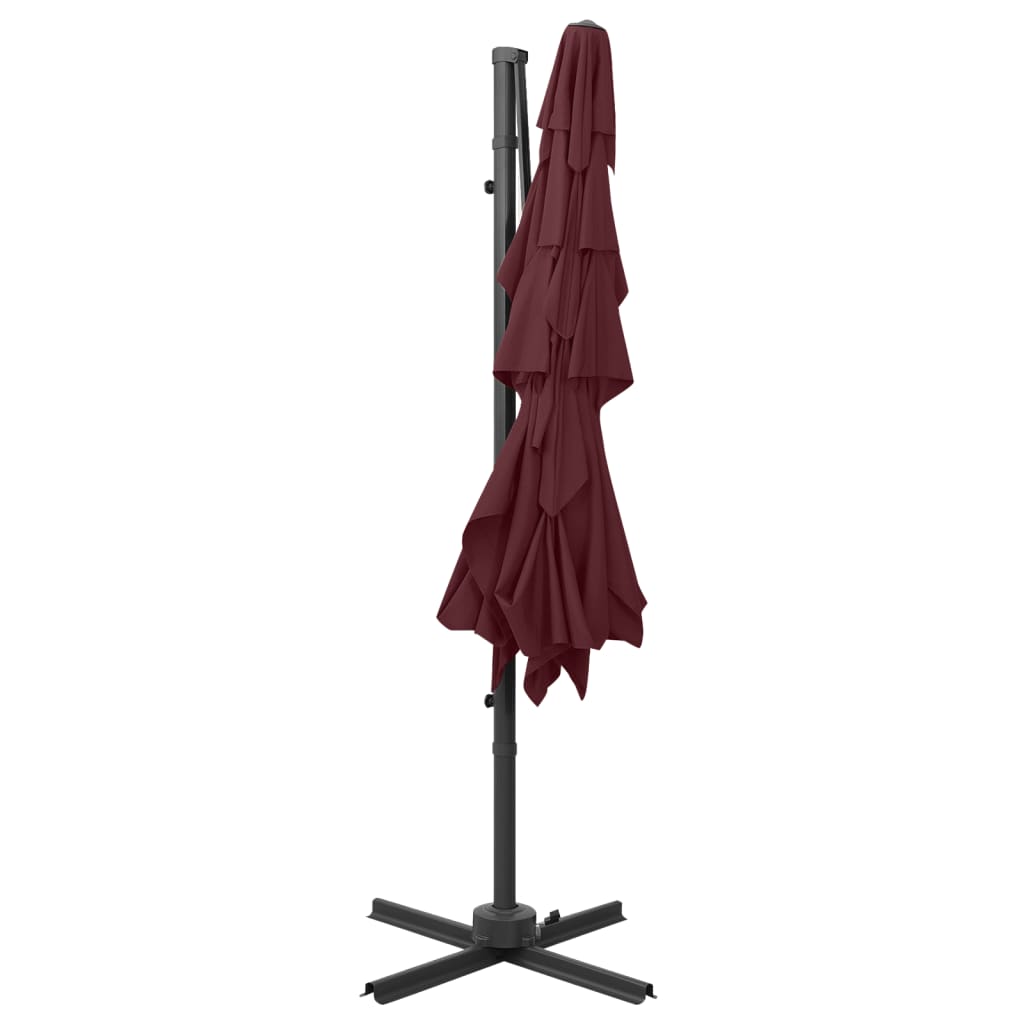 Sonnenschirm mit Aluminium-Mast 4-lagig Bordeauxrot 250x250 cm - Pazzar.ch