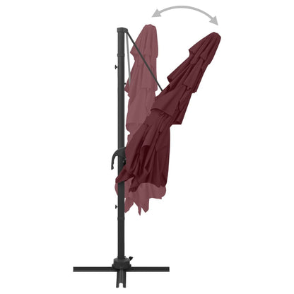 Sonnenschirm mit Aluminium-Mast 4-lagig Bordeauxrot 250x250 cm - Pazzar.ch