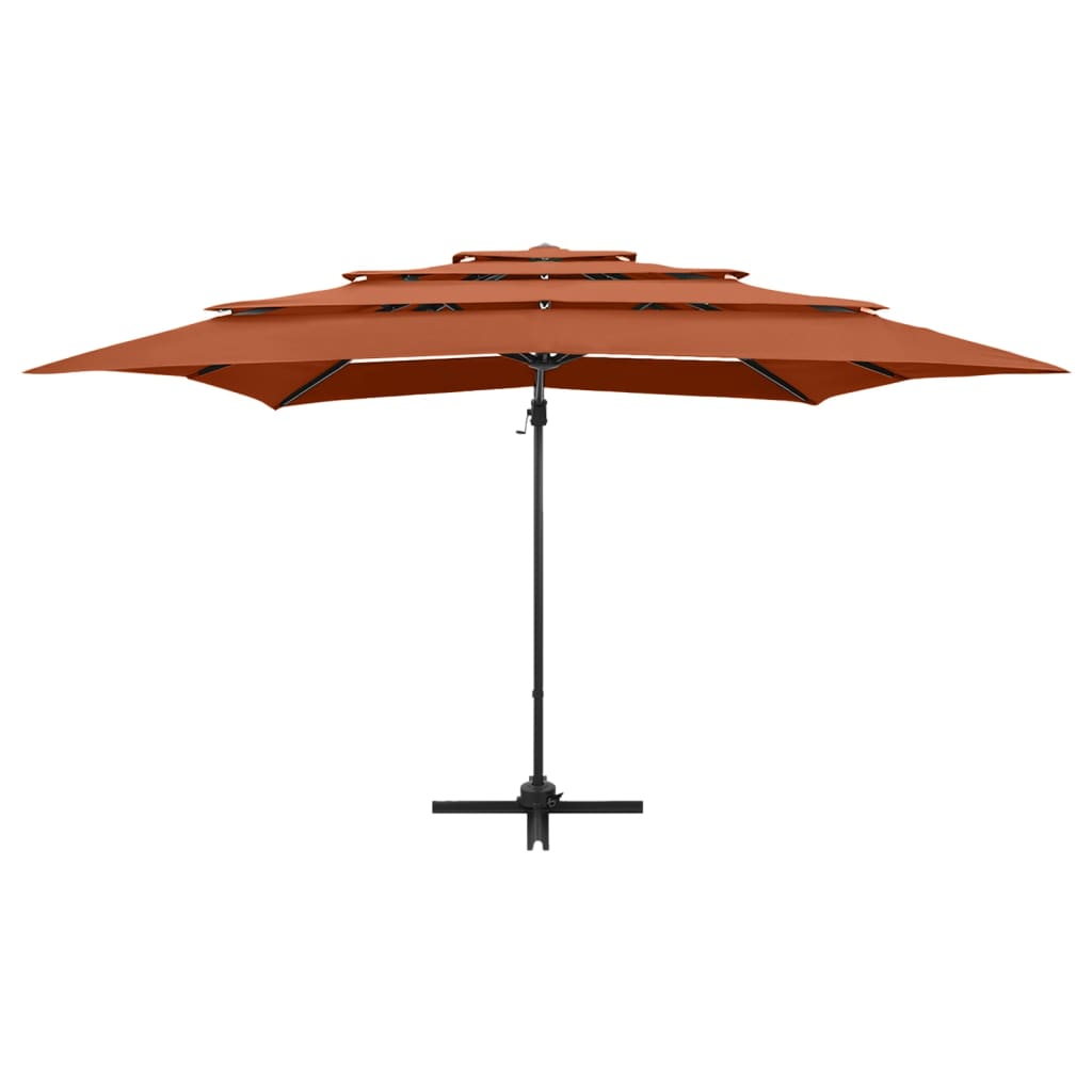 Sonnenschirm mit Aluminium-Mast 4-lagig Terrakotta 250x250cm - Pazzar.ch