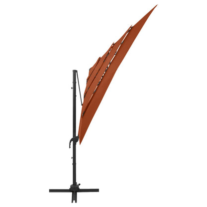 Sonnenschirm mit Aluminium-Mast 4-lagig Terrakotta 250x250cm - Pazzar.ch