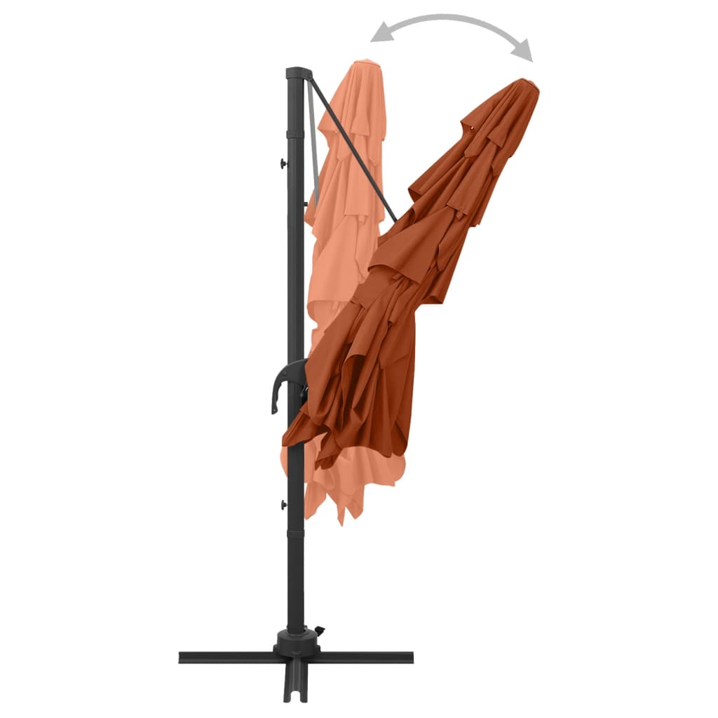 Sonnenschirm mit Aluminium-Mast 4-lagig Terrakotta 250x250cm - Pazzar.ch
